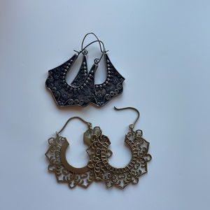 Two pairs of earrings from free people